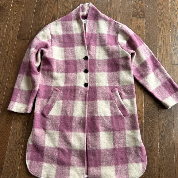 Isabel Marant Etoile Gabriel Gingham Oversize Coat - Picture 4 of 8